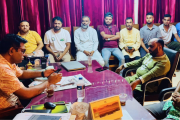 সড়কের শৃঙ্খলা বজায় রাখতে বড়লেখা থানা পুলিশ ও নিসচার যৌথ সভা