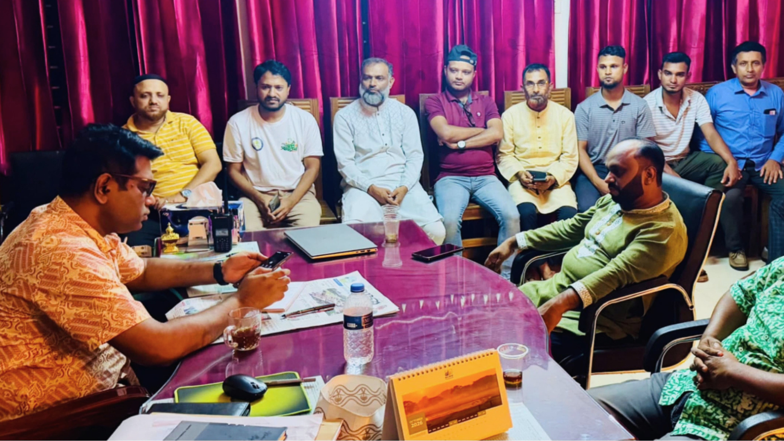 সড়কের শৃঙ্খলা বজায় রাখতে বড়লেখা থানা পুলিশ ও নিসচার যৌথ সভা